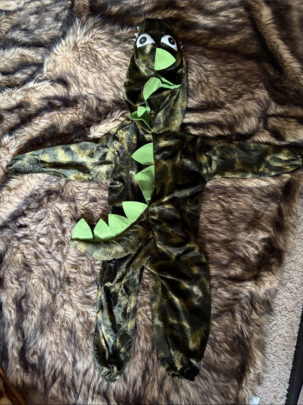 Roarin Rex Dinosaur Costume Toddler 2T Hooded Jumpsuit T-Rex Halloween